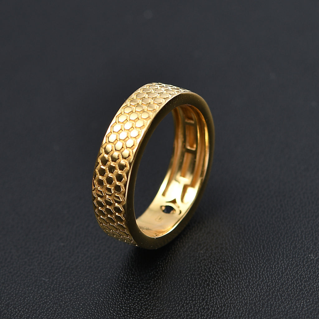 GP Honey Comb Collection - Blue Sapphire Band Ring in 18K Vermeil Yellow Gold Plated Sterling Silver._8056671_1