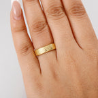 GP Honey Comb Collection - Blue Sapphire Band Ring in 18K Vermeil Yellow Gold Plated Sterling Silver._8056671_2