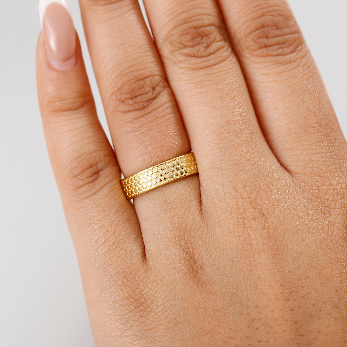 GP Honey Comb Collection - Band Ring in 18K Vermeil Yellow Gold Over Sterling Silver 8056671 3