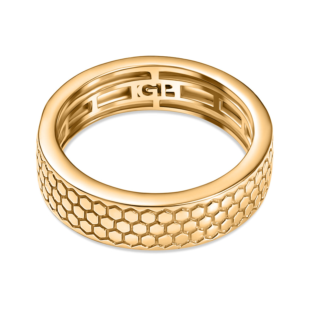 GP Honey Comb Collection - Blue Sapphire Band Ring in 18K Vermeil Yellow Gold Plated Sterling Silver._8056671_4