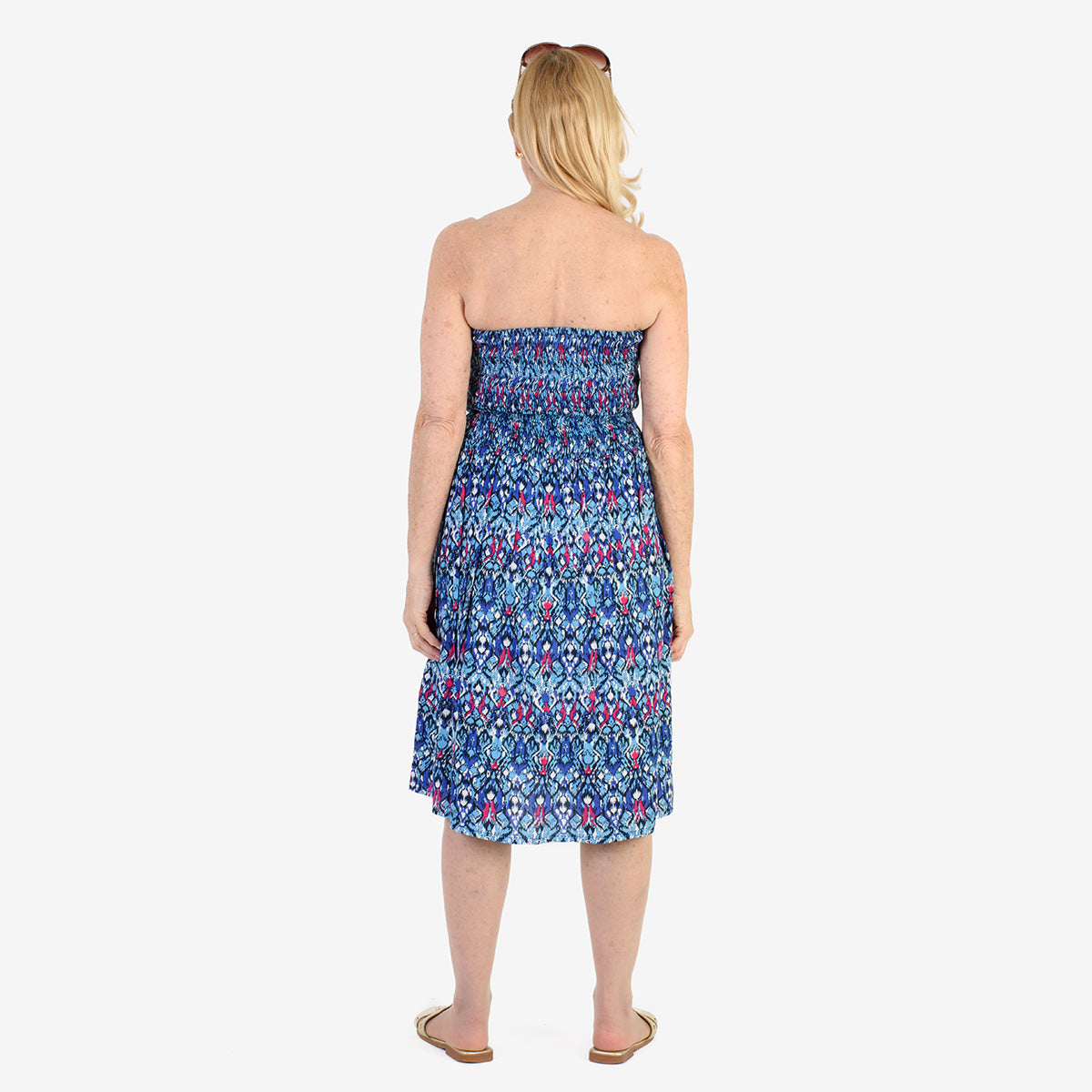 Nabella Signature Collection - Signature Collection Allover Print 3-in-1 Multi-Style Convertible Dress (Size 16) - Blue V32570357 2