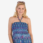 Nabella Signature Collection - Signature Collection Allover Print 3-in-1 Multi-Style Convertible Dress (Size 16) - Blue_8057146_4