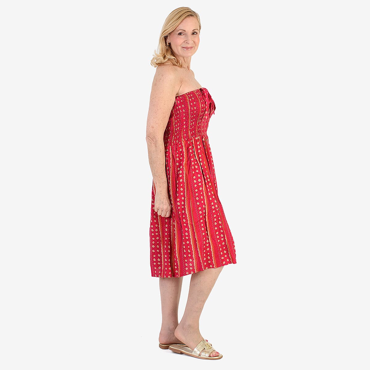 Nabella Signature Collection - Signature Collection Spot Print 3-in-1 Multi-Style Convertible Dress (Size 12) - Hot Pink V32574817 3