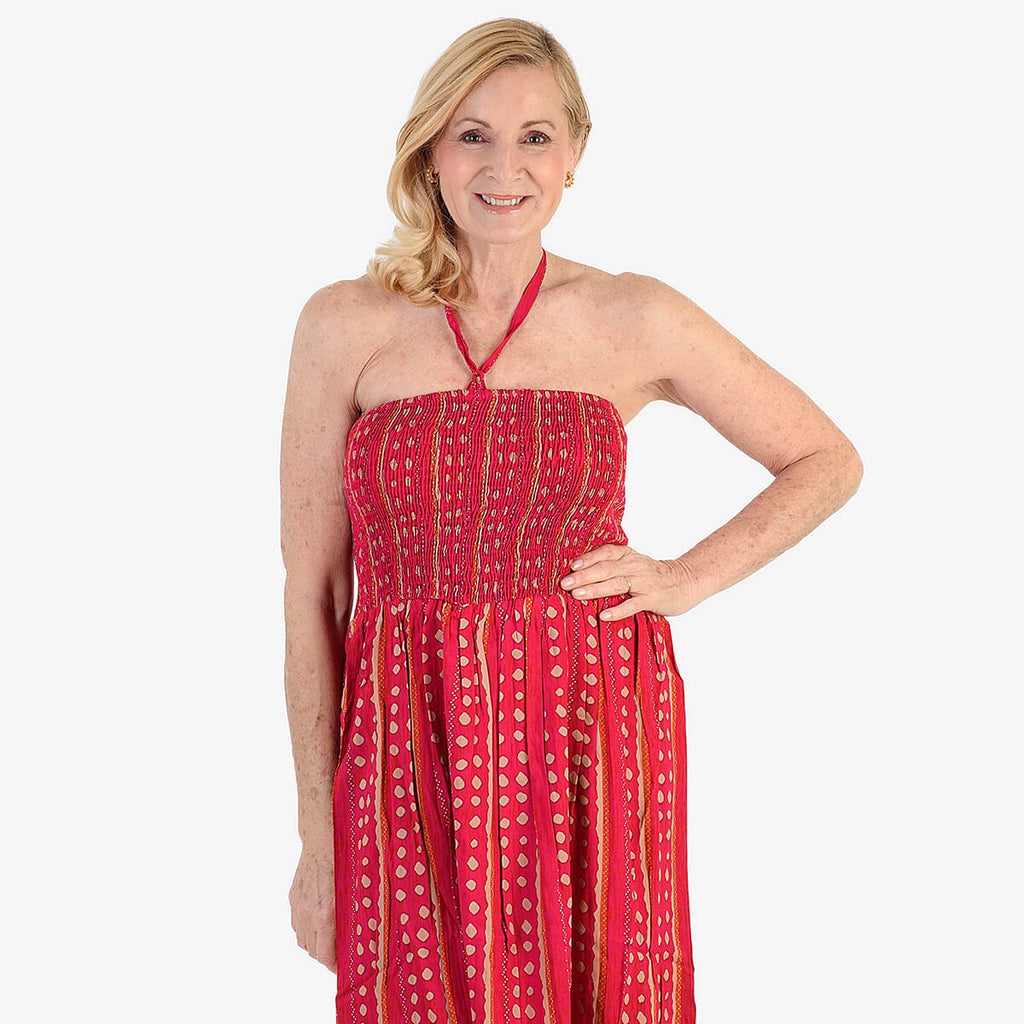 Nabella Signature Collection - Signature Collection Spot Print 3-in-1 Multi-Style Convertible Dress (Size 12) - Hot Pink_8057150_4