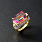 Galaxy Glow Nebula Quartz & White Zircon Ring in 18K Vermeil Yellow Gold Plated Sterling Silver 7.51 Ct._8057336_1