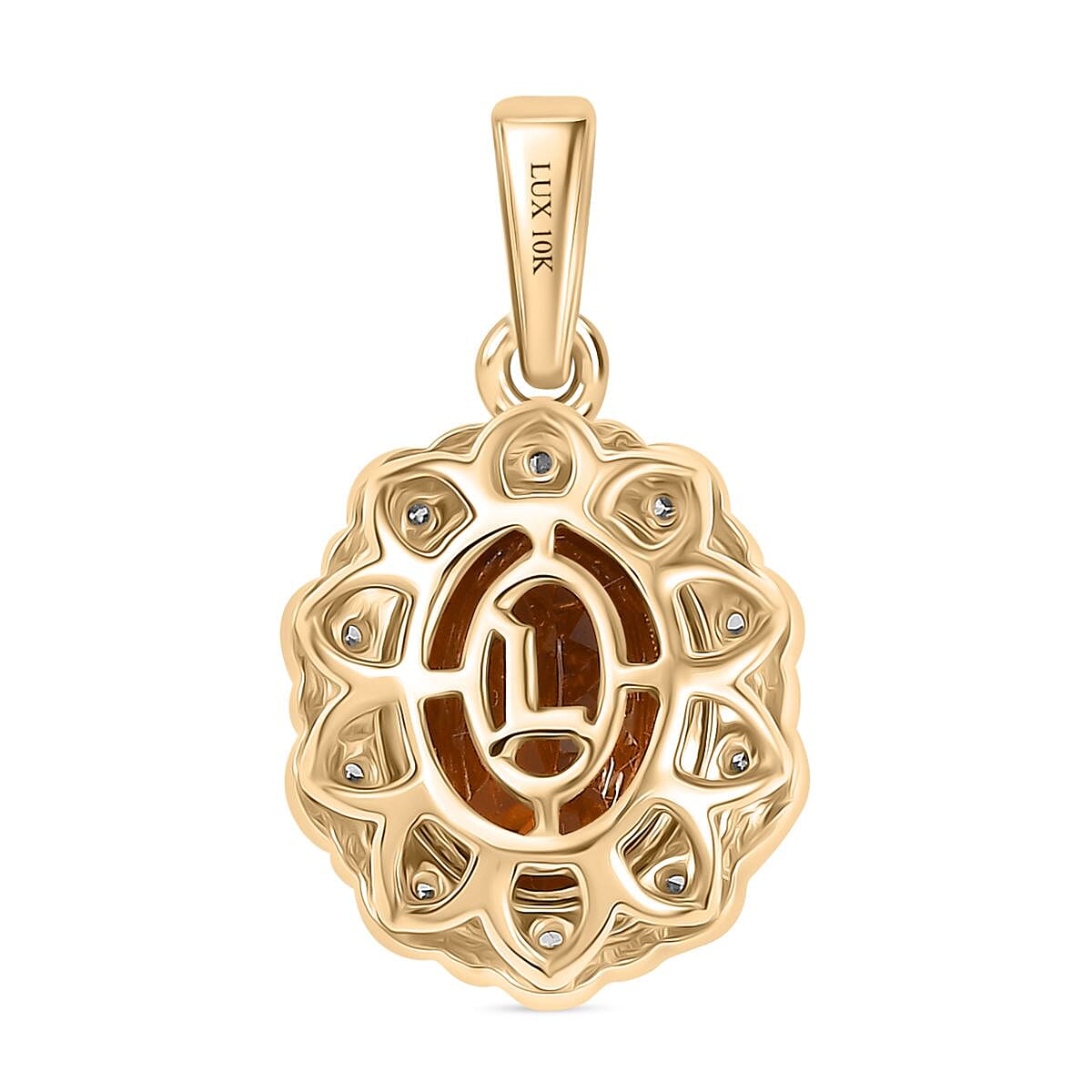Certified &amp; Appraised AAA Golden Turkizite, White Diamond I2 Solitaire Pendant in 10K Yellow Gold, Gold Wt.1.7 Gms  3.370  Ct. 8057766 4