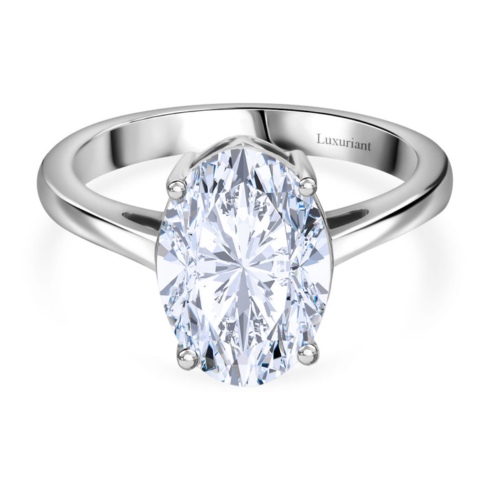LUXURIANT 3 Ct. Oval-Cut Lab Grown Diamond Solitaire Ring in 950 Platinum IGI Certified (VS2/G) 8057914 1