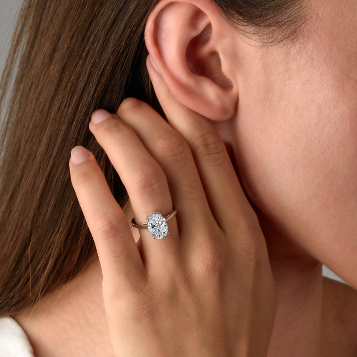 LUXURIANT 3 Ct. Oval-Cut Lab Grown Diamond Solitaire Ring in 950 Platinum IGI Certified (VS2/G) 8057914 2