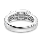 Moissanite Buckle Ring in Rhodium Overlay Sterling Silver_8058215_4