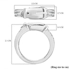 Moissanite Buckle Ring in Rhodium Overlay Sterling Silver_8058215_5