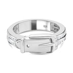 Moissanite Buckle Ring in Rhodium Overlay Sterling Silver_8058216