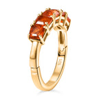 Natural Crimson Fire Opal Classic Grace 5 Stone Band Ring in 18K Vermeil Yellow Gold Plated Sterling Silver 1.13 Ct._8059112_3