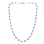 Tanzanite Station Necklace (Size - 24) in Rhodium Overlay Sterling Silver 42.00 Ct._8060099_3