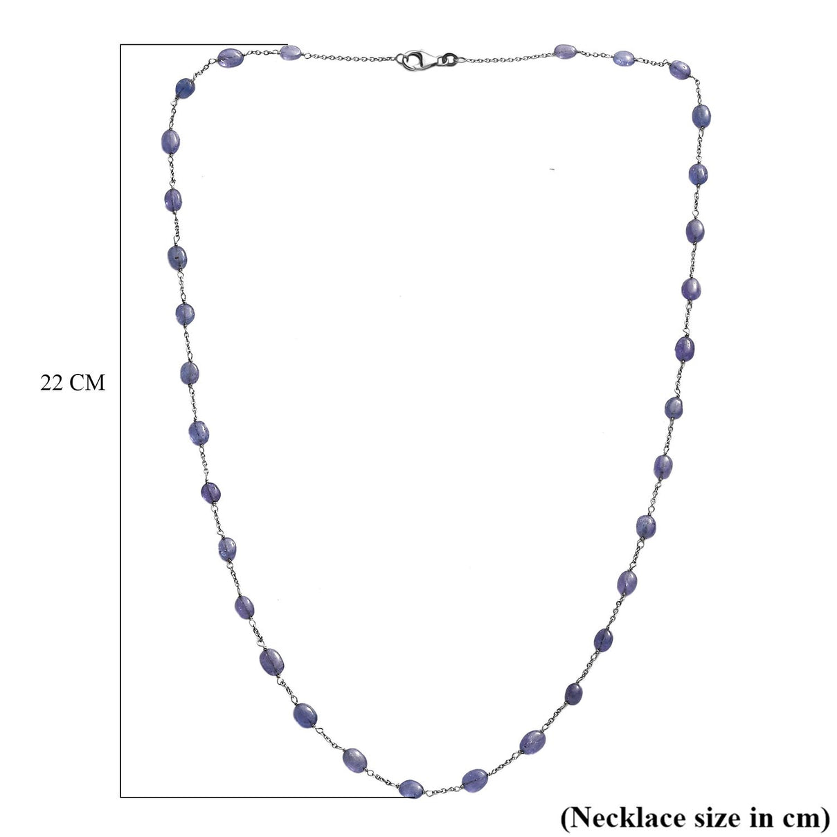 42 Ct. Premium Tanzanite Necklace in Rhodium Overlay Sterling Silver 24 Inch V32531586 6