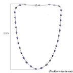 Tanzanite Station Necklace (Size - 24) in Rhodium Overlay Sterling Silver 42.00 Ct._8060099_5
