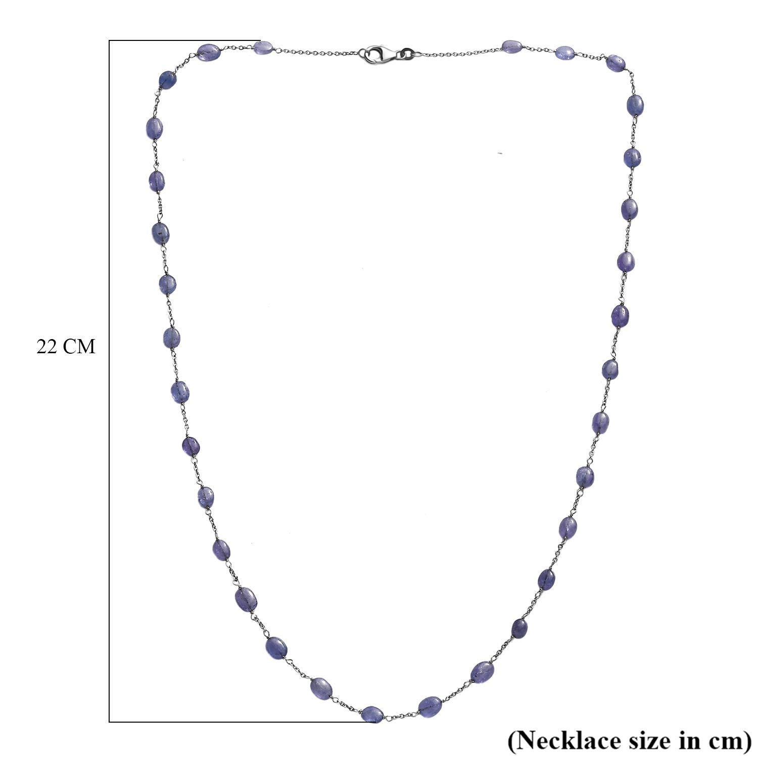 42 Ct. Premium Tanzanite Necklace in Rhodium Overlay Sterling Silver 24 Inch V32531586 6