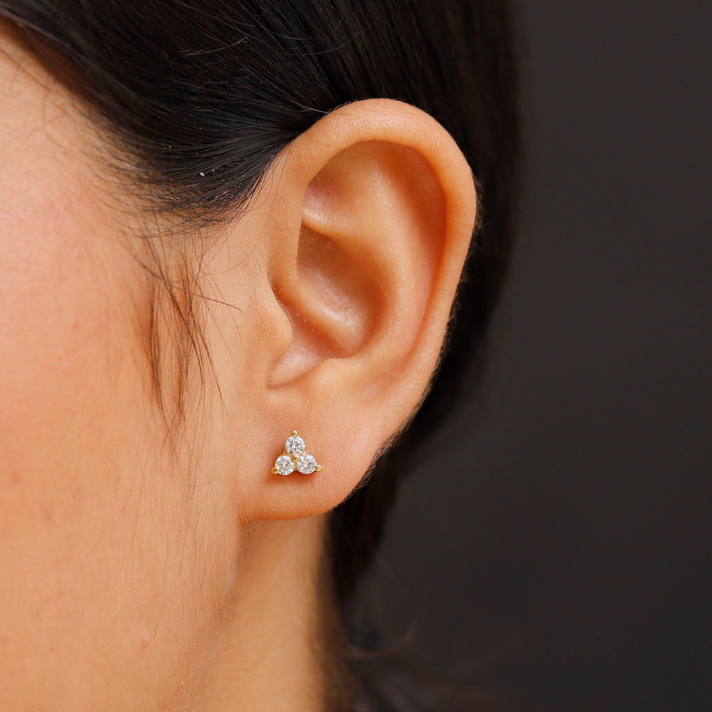 Luxuriant Diamond Lab Grown Diamond (SI-G/H) Earring with Push Back in 18K Vermeil Yellow Gold Plated Sterling Silver 0.52 Ct._8060327_2
