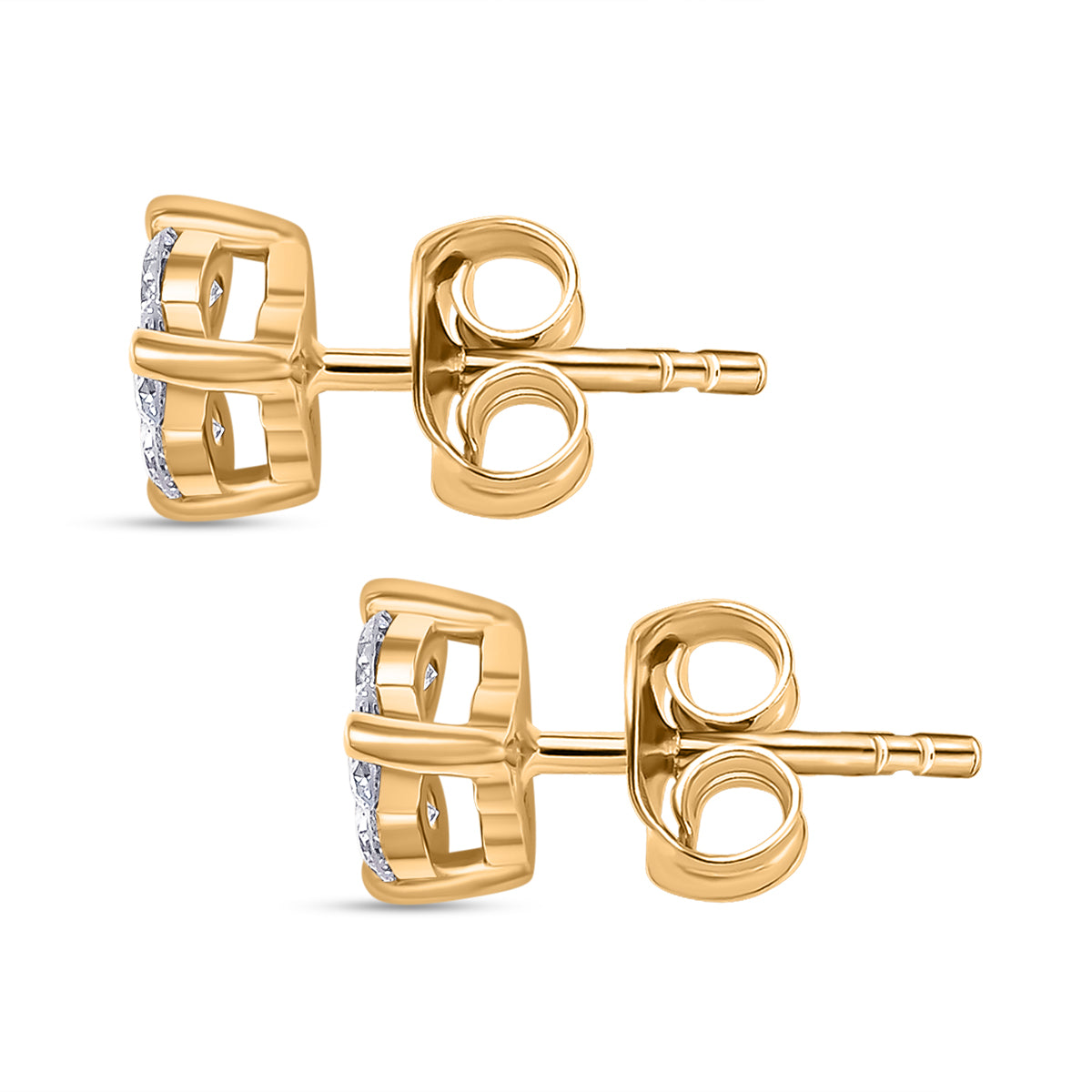 LUXURIANT Lab Grown Diamond (SI G/H) Earring with Push Back in 18K Vermeil Yellow Gold Plated Sterling Silver 0.52 Ct. 8060327 4