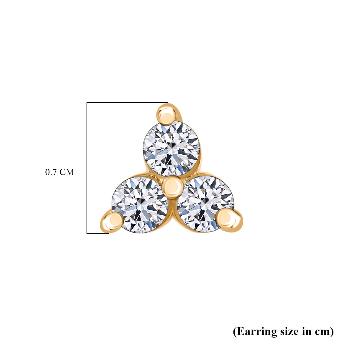 LUXURIANT Lab Grown Diamond (SI G/H) Earring with Push Back in 18K Vermeil Yellow Gold Plated Sterling Silver 0.52 Ct. 8060327 5