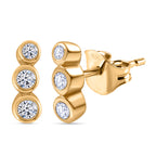 Luxuriant - Lab Grown Diamond (SI/G-H) Trilogy Push Post Earring in 18K Vermeil Yellow Gold Plated Sterling Silver 0.26 Ct._8060339