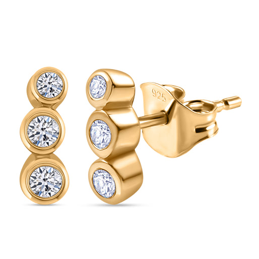 Luxuriant Diamond Lab Grown Diamond (SI-G-H) Solitaire Stud Push Post Earring in Sterling Silver