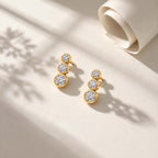 Luxuriant - Lab Grown Diamond (SI/G-H) Trilogy Push Post Earring in 18K Vermeil Yellow Gold Plated Sterling Silver 0.26 Ct._8060339_2