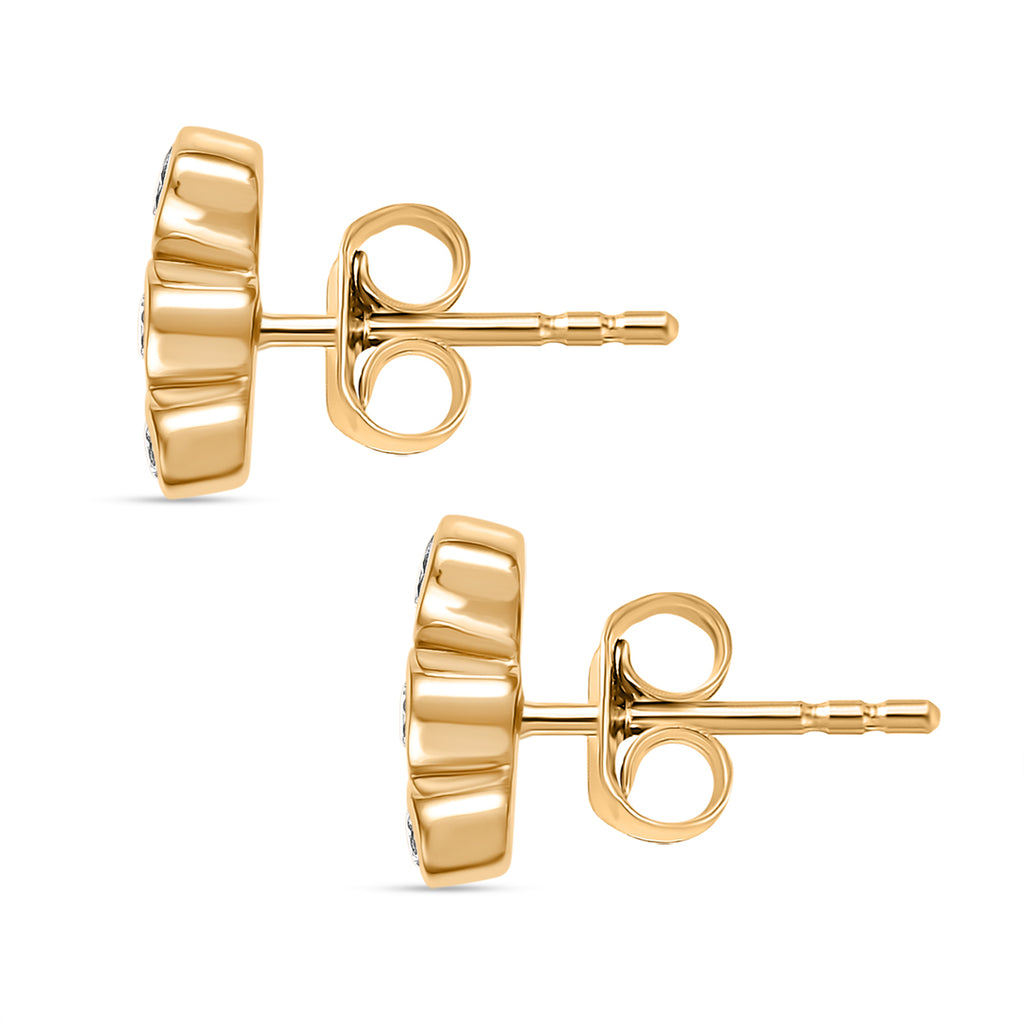 Luxuriant - Lab Grown Diamond (SI/G-H) Trilogy Push Post Earring in 18K Vermeil Yellow Gold Plated Sterling Silver 0.26 Ct._8060339_3