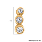 Luxuriant - Lab Grown Diamond (SI/G-H) Trilogy Push Post Earring in 18K Vermeil Yellow Gold Plated Sterling Silver 0.26 Ct._8060339_4
