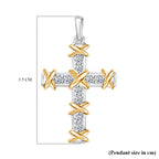 Luxuriant Diamond Lab Grown Diamond (SI-GH) Cross Pendant in 18K Vermeil Yellow Gold Plated & Rhodium Overlay Sterling Silver._8060342_5