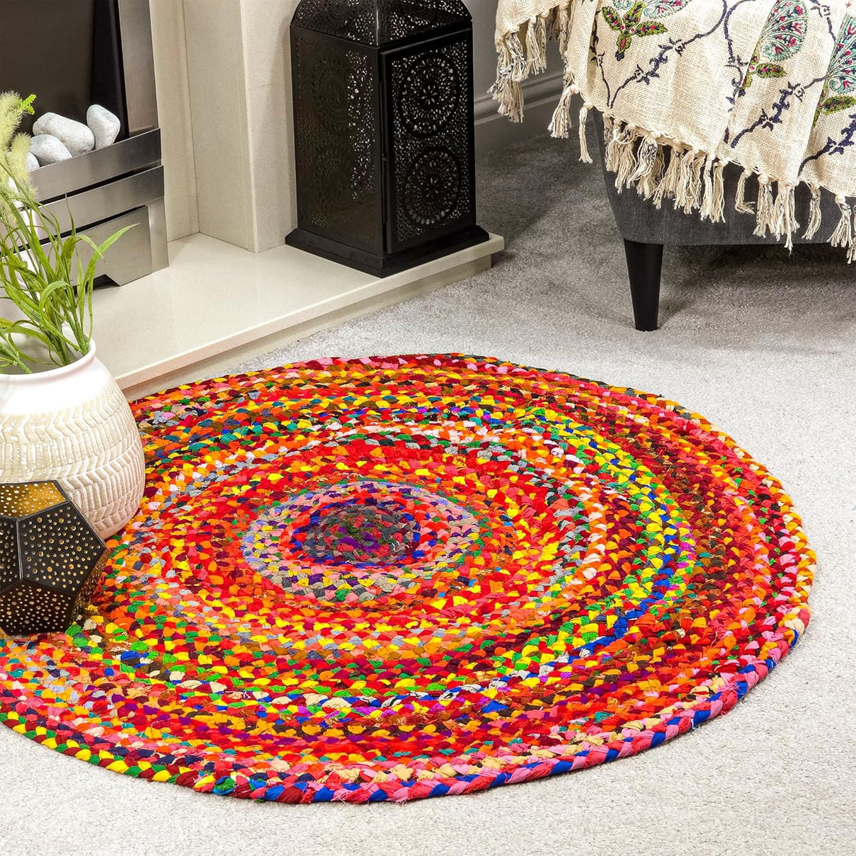 IW Cotton Rug and Door Mat (Size 1x150 cm) - Multi Color 8060842 1