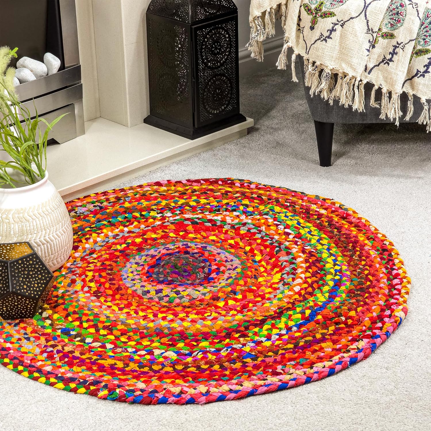 IW Cotton Rug and Door Mat (Size 1x150 cm) - Multi Color 8060842 1