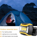COB Headlight with 3 Light Modes and Adjustable High/Low Beam Flash Light - Yellow_8060871_1