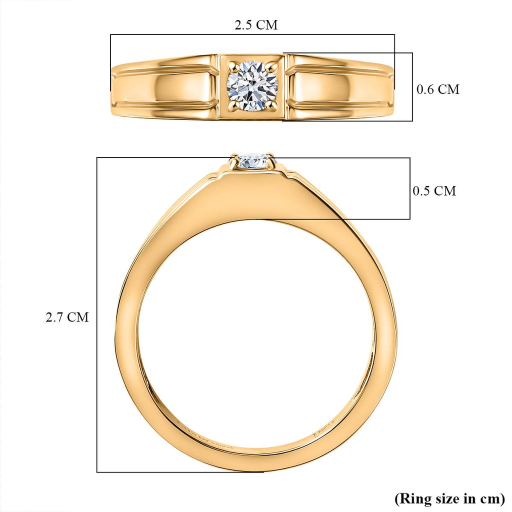 Luxuriant Diamond Lab Grown Diamond (SI-G/H) Signet Ring in 18K Vermeil Yellow Gold Plated Sterling Silver_8060933_5