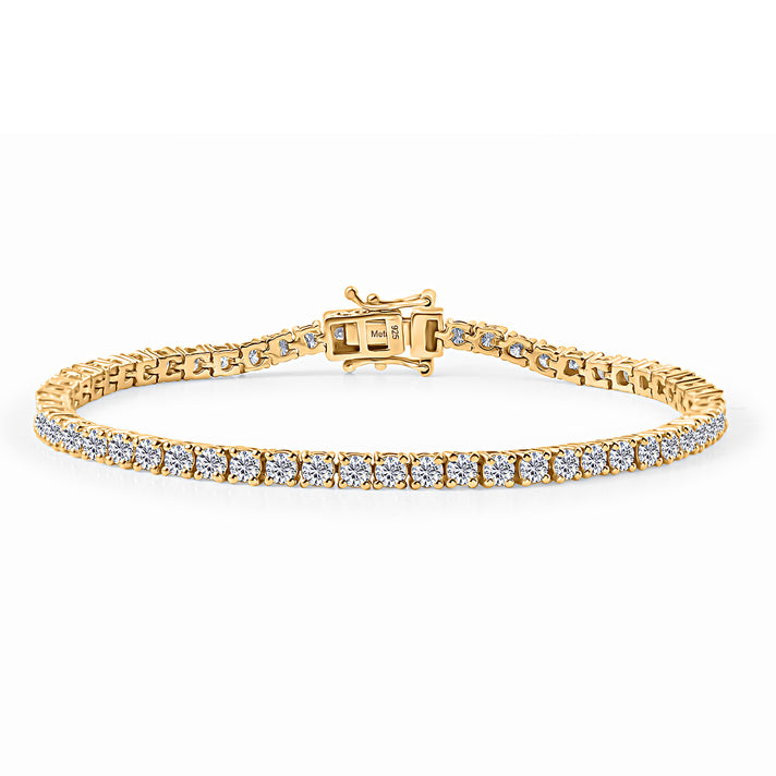 D'Joy 5 Ct. Moissanite Eternal Sparkle Tennis Bracelet with GB Box Clasp in 18K Vermeil Yellow Gold Overlay Sterling Silver 7 Inch 8061361 1