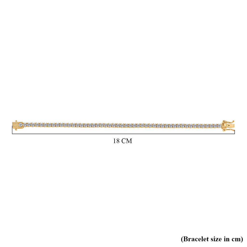 D'Joy - Moissanite Tennis Bracelet (Size 7) with GB Lock Box in 18K Vermeil Yellow Gold Plated Sterling Silver 5.00 Ct._8061361_4