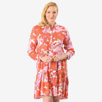 Closeout Deal Printed Tunic Top (Size 14) - Orange Purple_8061658