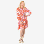 Closeout Deal Printed Tunic Top (Size 14) - Orange Purple_8061658_1