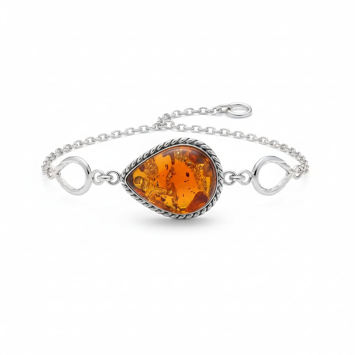 Amber Bracelet (Size - 7 with Ext) in Sterling Silver 30.00 Ct, Silver Wt. 14.00 Gms. V32513099 0