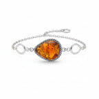 Amber Bracelet (Size - 7 with Ext) in Sterling Silver 30.00 Ct, Silver Wt. 14.00 Gms._8061980