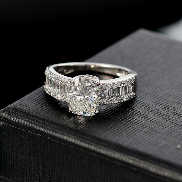 LUXURIANT 2.32 Ct. Lab Grown Diamond (VS-1/F) Solitaire Diamond Oval Ring in 950 Platinum IGI Certified 8062020 2