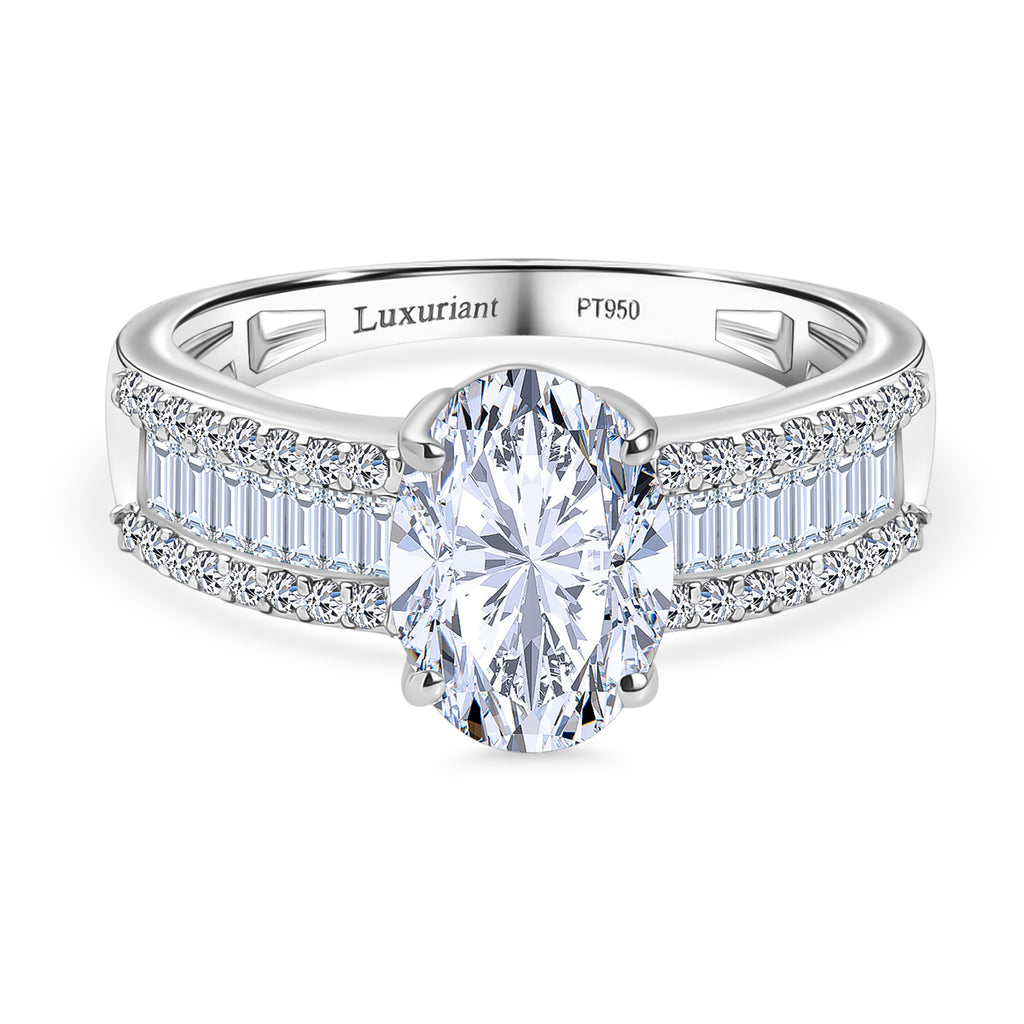Luxuriant Diamond 950 Platinum IGI Certified Lab Grown Diamond (VS-1/F) Solitaire Diamond Oval Ring 2.32 Ct._8062020