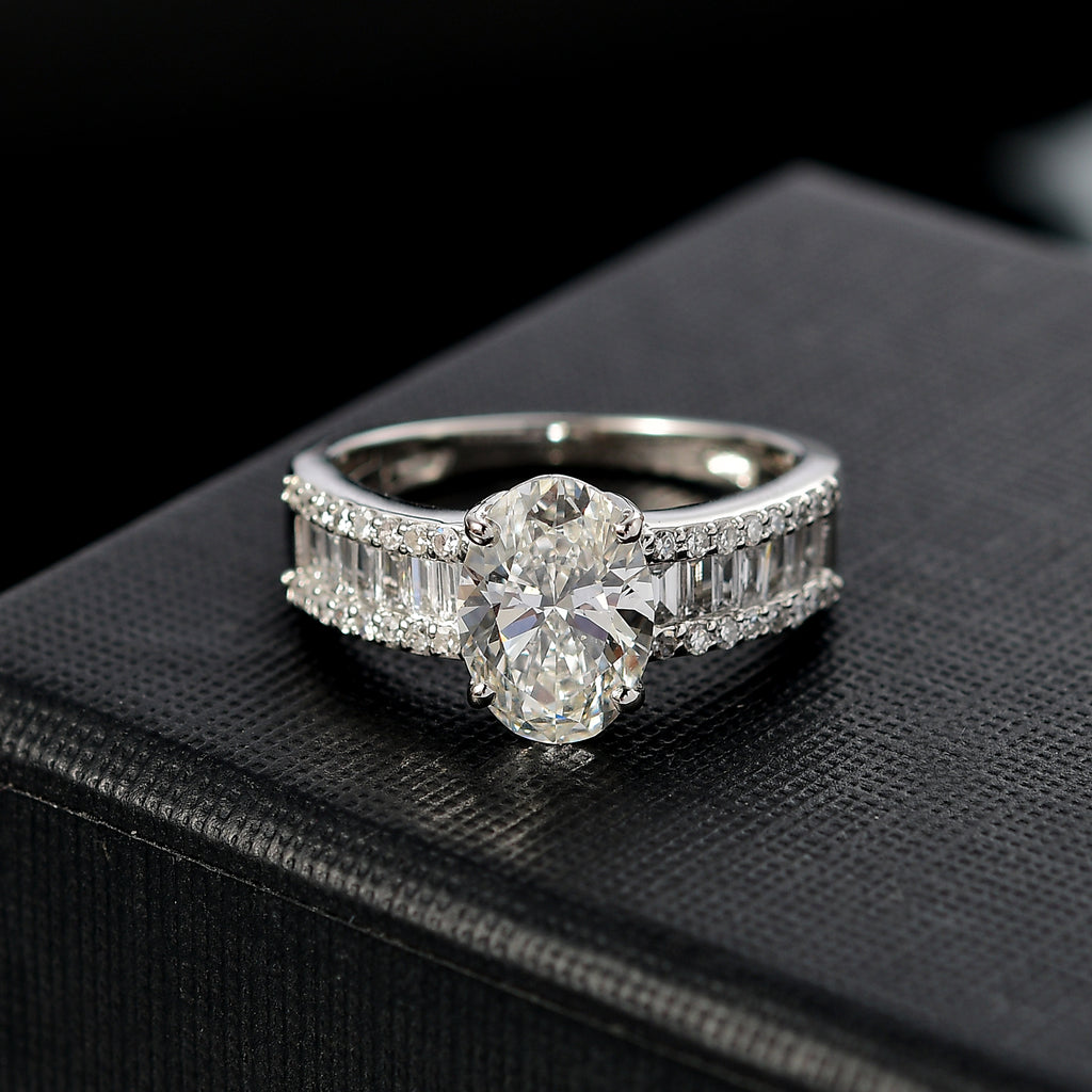 Luxuriant Diamond 950 Platinum IGI Certified Lab Grown Diamond (VS-1/F) Solitaire Diamond Oval Ring 2.32 Ct._8062020_1