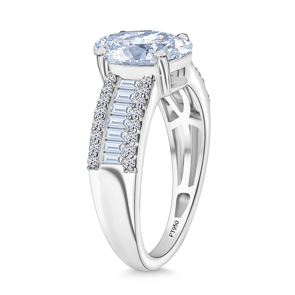 Luxuriant Diamond 950 Platinum IGI Certified Lab Grown Diamond (VS-1/F) Solitaire Diamond Oval Ring 2.32 Ct._8062020_3