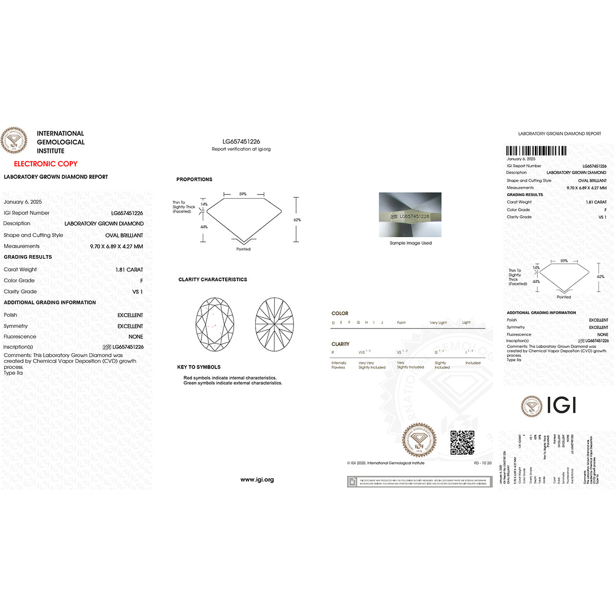 LUXURIANT 2.32 Ct. Lab Grown Diamond (VS-1/F) Solitaire Diamond Oval Ring in 950 Platinum IGI Certified 8062020 7