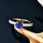 Tanzanite & Moissanite Ring in 18K Vermeil Yellow Gold Plated  Sterling Silver 1.15 Ct._8062243_1
