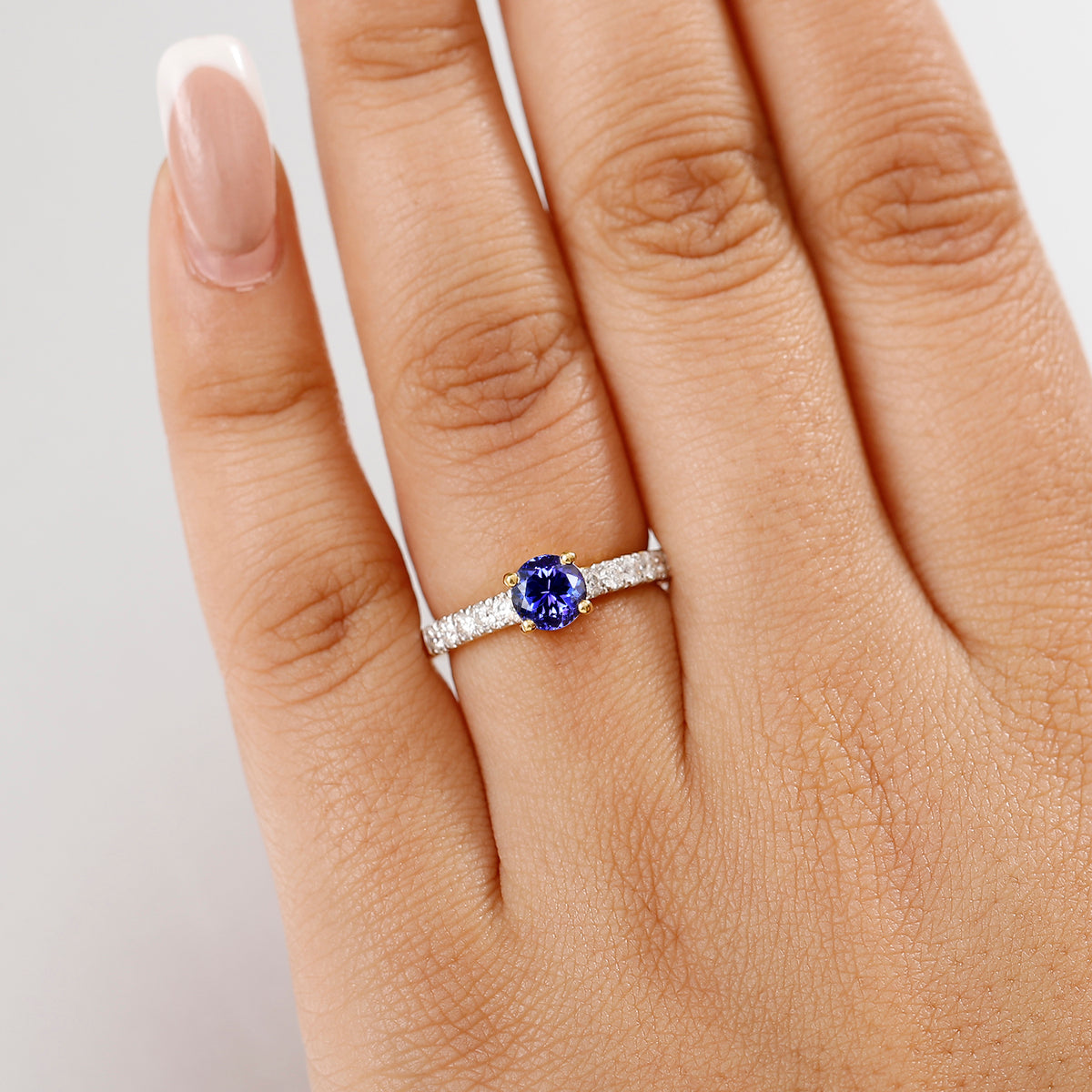 Tanzanite, Moissanite Ring in 18K Vermeil Yellow Gold Plated Sterling Silver 1.15 Ct. V32639576 3