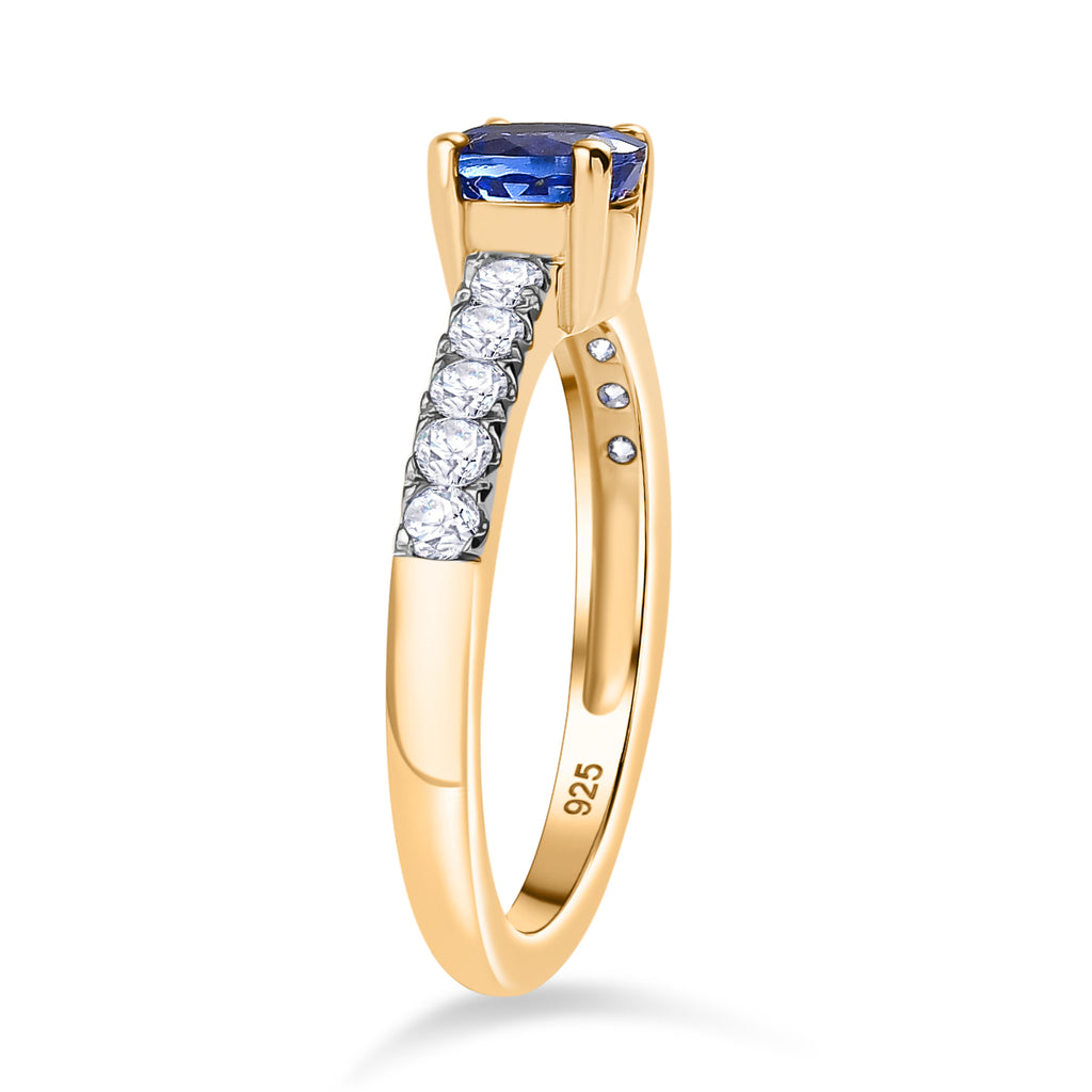 Tanzanite & Moissanite Ring in 18K Vermeil Yellow Gold Plated  Sterling Silver 1.15 Ct._8062243_3
