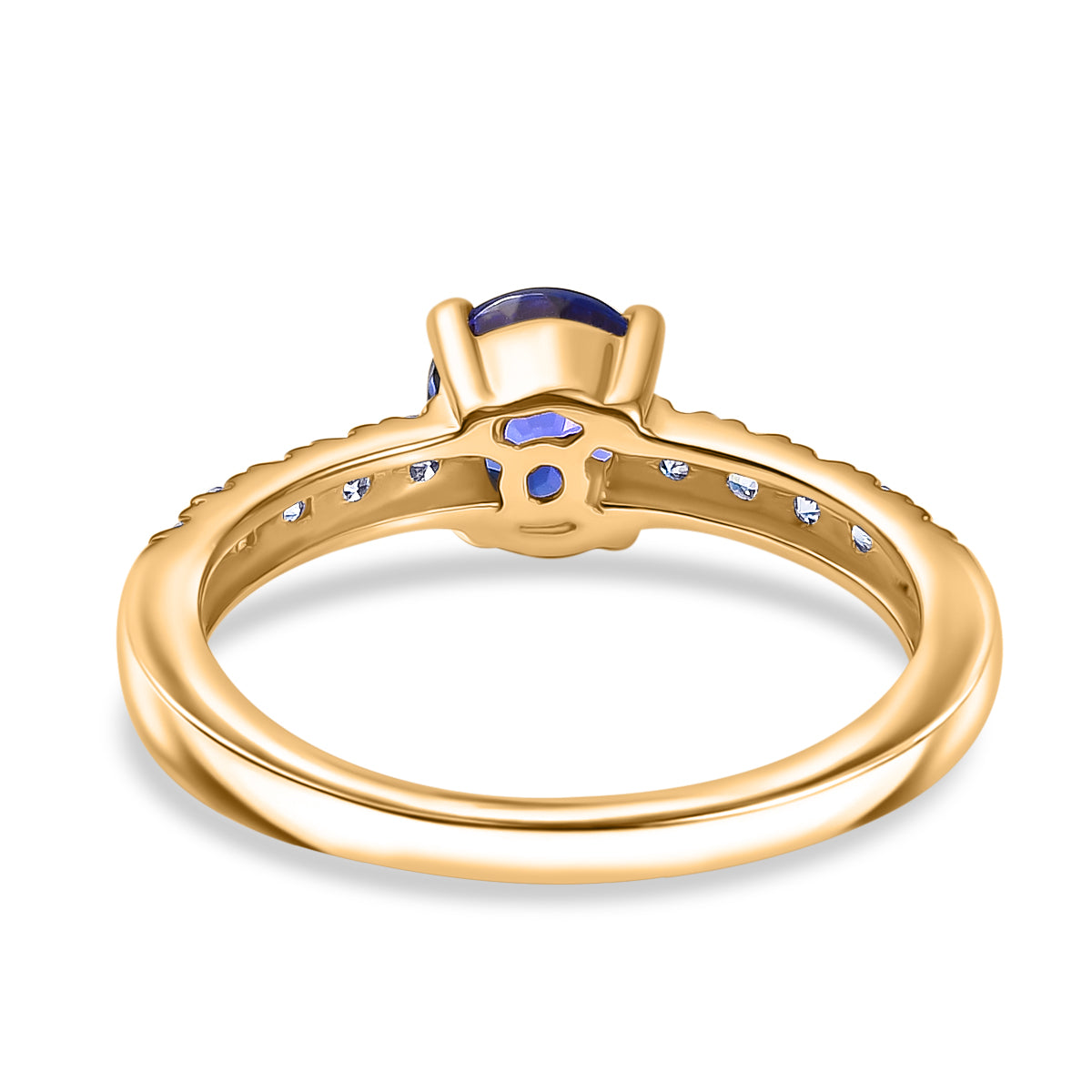 Tanzanite, Moissanite Ring in 18K Vermeil Yellow Gold Plated Sterling Silver 1.15 Ct. V32639576 5