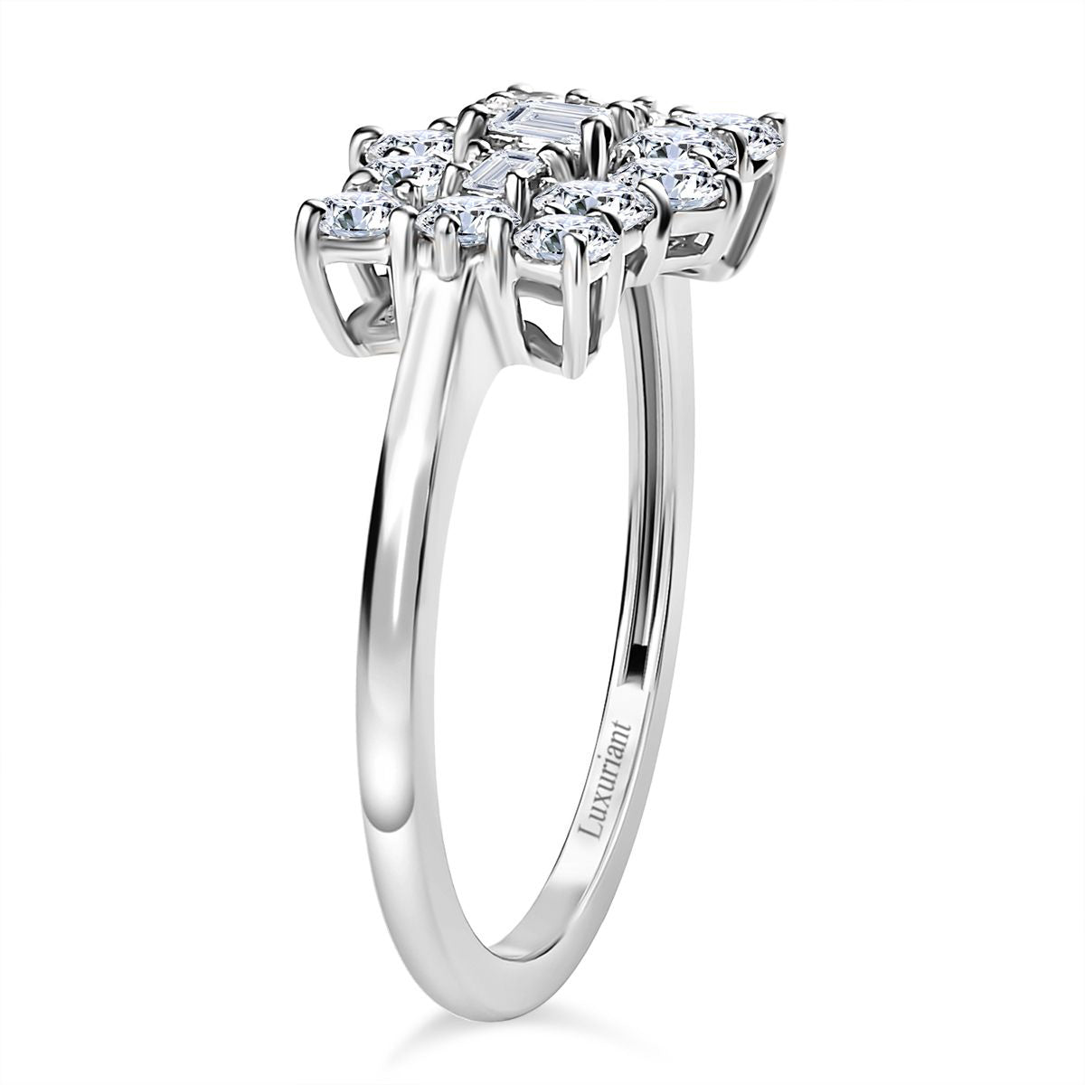 1 Ct (Sz- O) Luxuriant 950 Platinum SGL Certified (VS-EF) Lab Grown Diamond Boat Ring 1.00 Ct, Plati 8062902 4