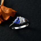 Tanzanite & Moissanite Ring in Rhodium Overlay Sterling Silver_8062996_1